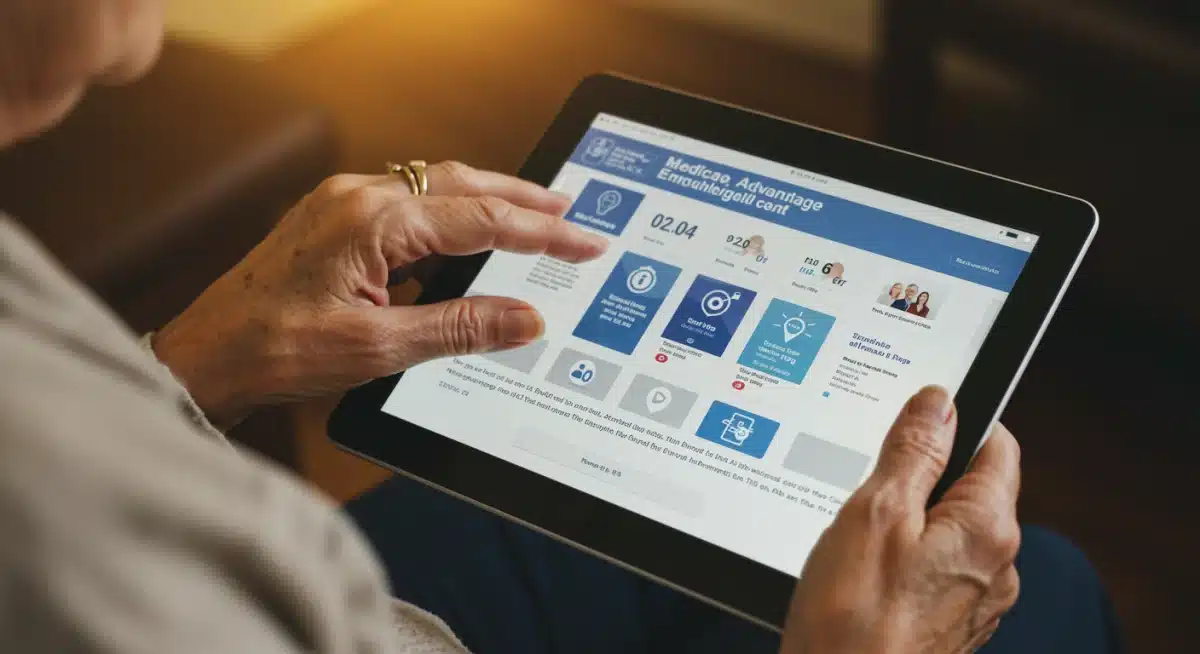 Senior navigating Medicare Advantage plan options online