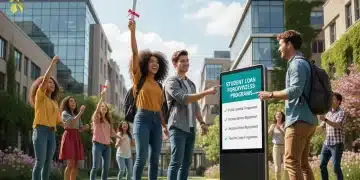 Graduates celebrating with a loan forgiveness infographic