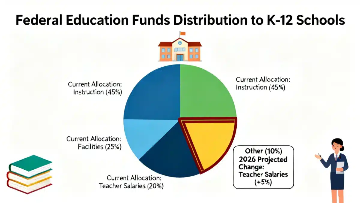 Infographic showing federal education funding distribution and 2026 changes