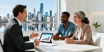 Financial advisor explains fixed and variable annuities to a couple