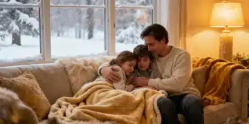 Family staying warm in their home with LIHEAP assistance